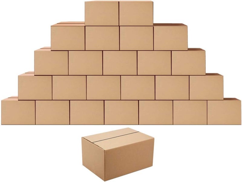 ZBEIVAN Shipping Boxes Mailers 8x6x4 inches Corrugated Cardboard Small Packing Kraft Moving Mailing Box, Pack of 25 - Image 1
